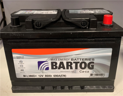 Akumulator Bartog M-L380D+ 80Ah D+ 690A(EN) 275x175x190